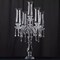32" Clear 5 Arm Crystal Glass Candelabra Hurricane Taper Candle Holder